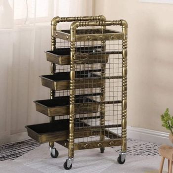 MultiFunction Hair Stylist Makeup Tool Storage Drawers Salon Trolley